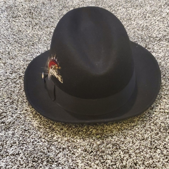 Scala black fedora with feather - Picture 2 of 3